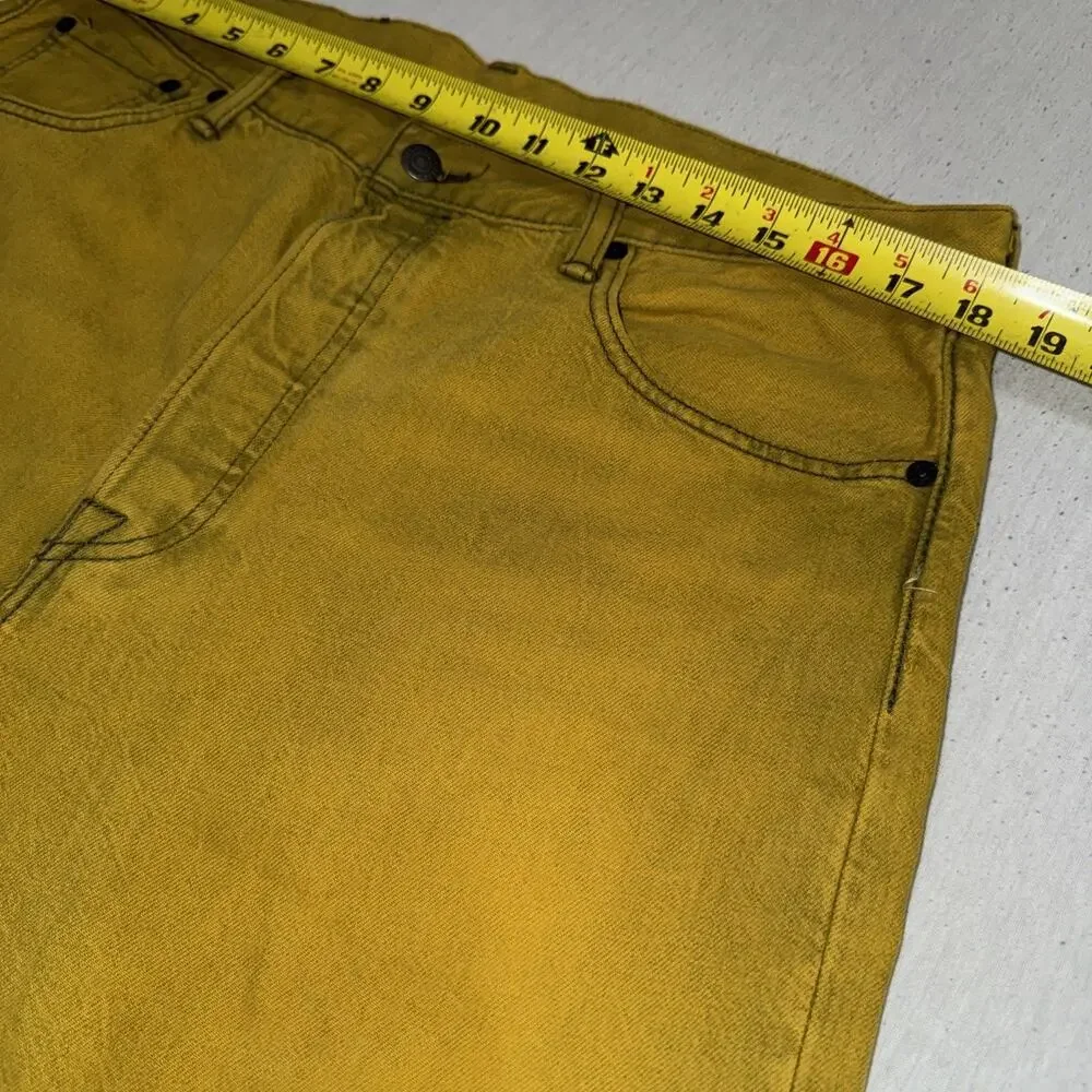 Levi's Vintage Retro Yellow Washed 501 CT Tapered Denim Jeans 36x30 NWT
